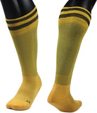 Lovely Annie Girls' 2 Pairs Knee High Sports Socks for Baseball/Soccer/Lacrosse 003 XS(Yellow)