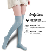 Incredible Women's 3 Pairs Thigh High Cotton Socks Unique, Durable And Super Soft For Everyday Relaxed Feet LAW1025 Size 6-9 (Assorted)
