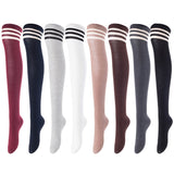 Lovely Annie Women's 3 Pairs Incredible Durable Super Soft Unique Over Knee High Thigh High Cotton Socks Size 6-9 A1022(Random)