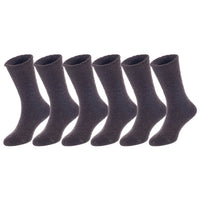 6 Pairs Children's Wool Crew Socks for Boys and Girls. Durable, Stretchable, Thick & Warm Sweat Resistant Kid Socks LK0601 Size 0M-6M (Coffee)
