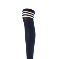 Lovely Annie Women's 3 Pairs Incredible Durable Super Soft Unique Over Knee High Thigh High Cotton Socks Size 6-9 A1022(Navy)