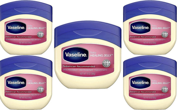 Petroleum Jelly for Chafed Skin and Rash Treatment - Ideal for Use on Skin as Barrier to Protect Minor Cuts, Burns and Scrapes, 13 OZ Per Bottle, 5 Bottles