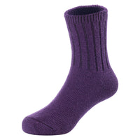 6 Pairs Children's Durable, Stretchable, Thick & Warm Wool Crew Socks. Perfect as Winter Snow Sock and All Seasons FS01 6P Size 2Y-4Y(Purple)