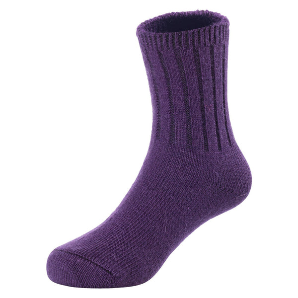 6 Pairs Children's Durable, Stretchable, Thick & Warm Wool Crew Socks. Perfect as Winter Snow Sock and All Seasons FS01 6P Size 2Y-4Y(Purple)