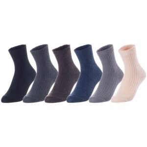Lovely Annie LK08 children's wool crew socks random colors 6 pairs ages 0 to 2