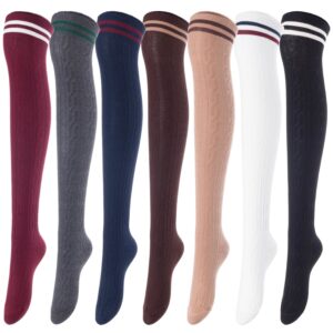 Lovely Annie JMYP1023 big girls' women's thigh-high socks — random colors, 3 pairs