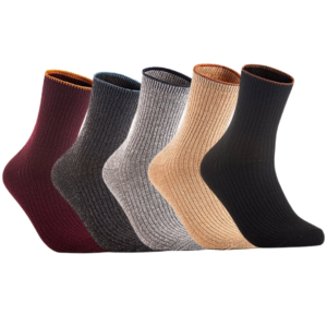 Lovely Annie HR1612 big girls women's wool-blend crew socks random colors 5 pairs