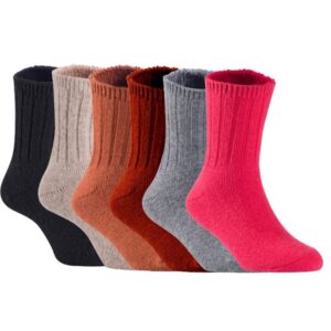 Lovely Annie FS01 Kids' Wool-Blend Crew Socks — Random Boy Colors, 6 Pairs, Ages 4–6
